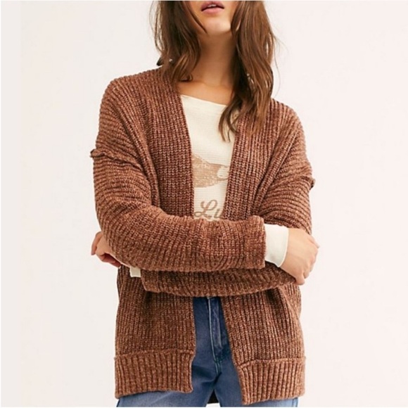 FREE PEOPLE High Hopes Cardi Chocolate Womens sz XS - Picture 1 of 9
